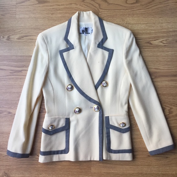 VINTAGE Mark Eisen Wool Double Breasted Blazer 6 - Picture 1 of 8